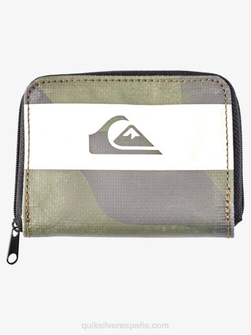 camuflaje negro cartera con cremallera y red de seguridad D6T4D1233 hombres Quiksilver