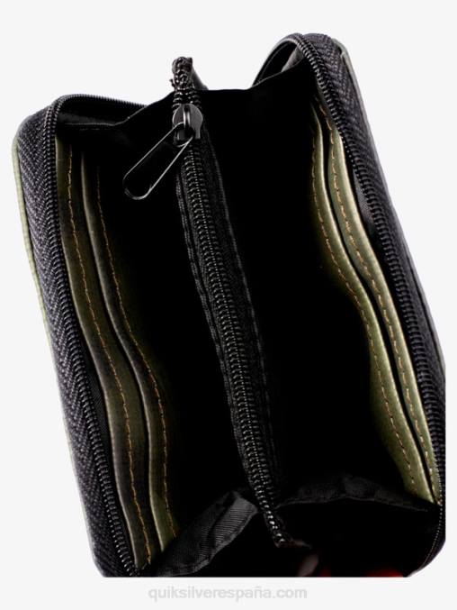 camuflaje negro cartera con cremallera y red de seguridad D6T4D1233 hombres Quiksilver