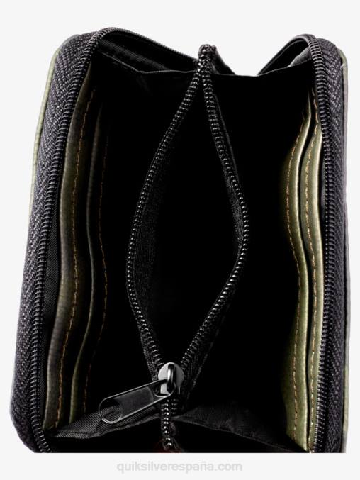 camuflaje negro cartera con cremallera y red de seguridad D6T4D1233 hombres Quiksilver