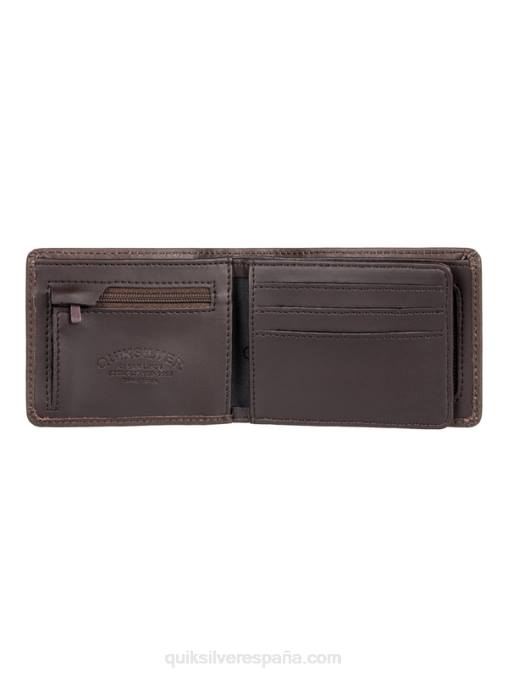 chocolate Cafe cartera mac de piel con tres pliegues D6T4D1222 hombres Quiksilver