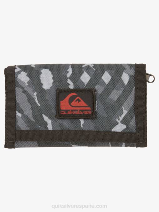 negro/asfalto la cartera de tres pliegues con estampado diario D6T4D738 hombres Quiksilver
