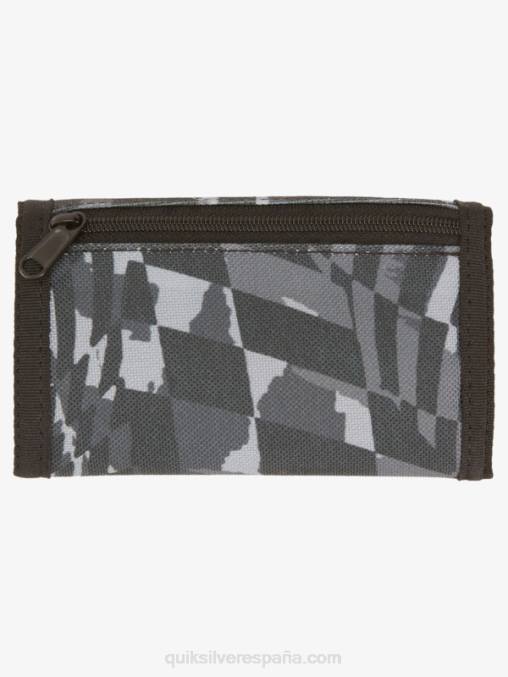 negro/asfalto la cartera de tres pliegues con estampado diario D6T4D738 hombres Quiksilver