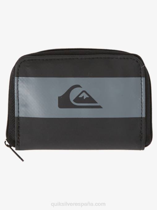 negro cartera con cremallera y red de seguridad D6T4D1234 hombres Quiksilver