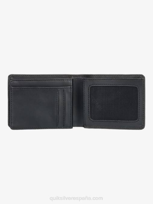 negro cartera mac de piel con tres pliegues D6T4D1221 hombres Quiksilver