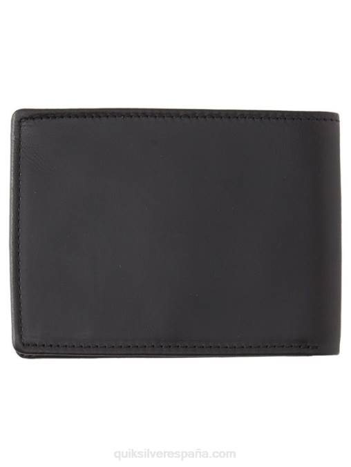 negro cartera mac de piel con tres pliegues D6T4D1221 hombres Quiksilver
