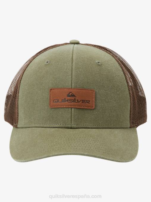 gris oliva abajo del sombrero del camionero de la escotilla D6T4D660 hombres Quiksilver