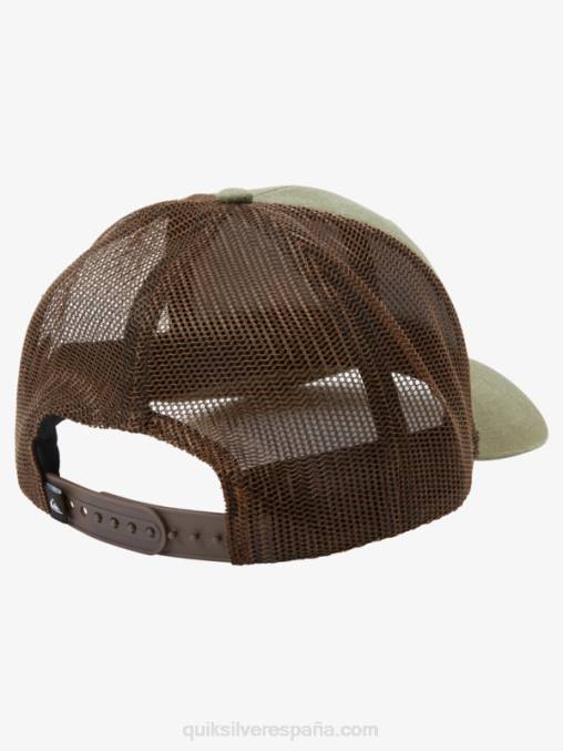 gris oliva abajo del sombrero del camionero de la escotilla D6T4D660 hombres Quiksilver