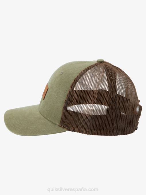gris oliva abajo del sombrero del camionero de la escotilla D6T4D660 hombres Quiksilver