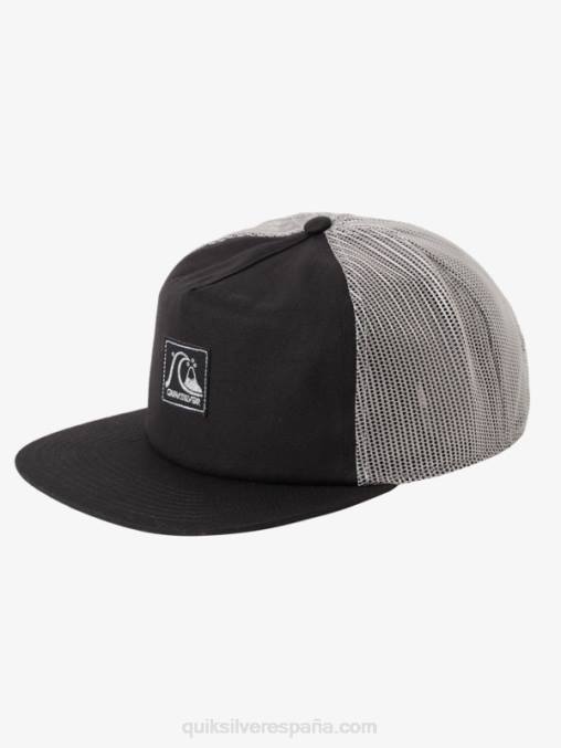 negro sombrero de camionero de una sola aleta D6T4D1714 hombres Quiksilver