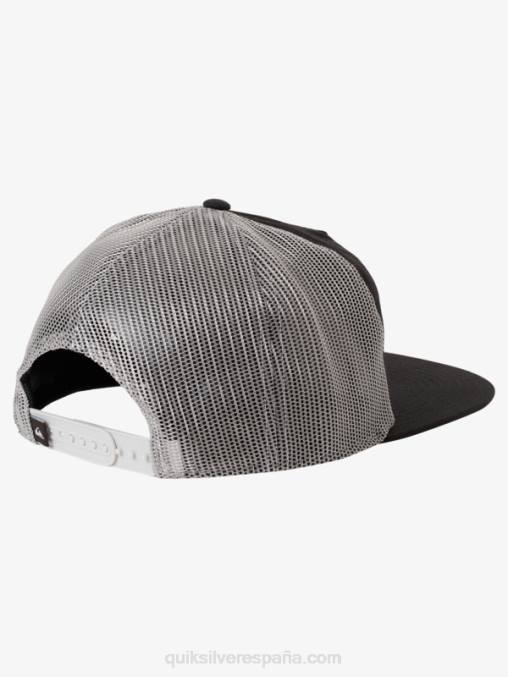 negro sombrero de camionero de una sola aleta D6T4D1714 hombres Quiksilver