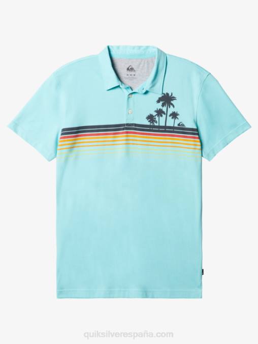 Angel Azul playera tipo polo de manga corta con rayas ligeras D6T4D749 hombres Quiksilver