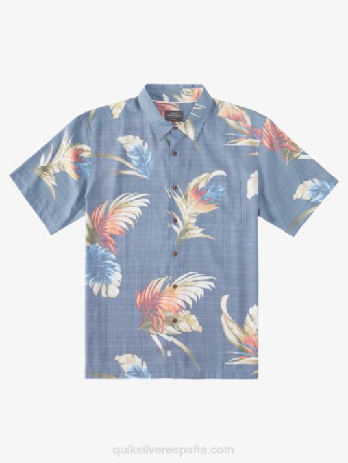 alférez azul arco iris floral camisa de manga corta con estampado floral arcoíris de waterman D6T4D824 hombres Quiksilver