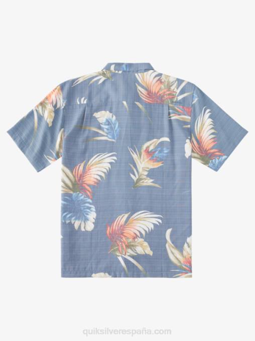 alférez azul arco iris floral camisa de manga corta con estampado floral arcoíris de waterman D6T4D824 hombres Quiksilver