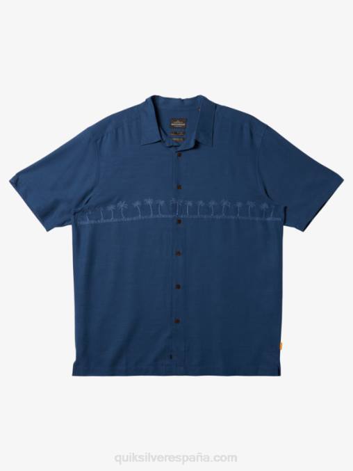 alférez azul camisa antiarrugas premium waterman tahiti palms D6T4D872 hombres Quiksilver