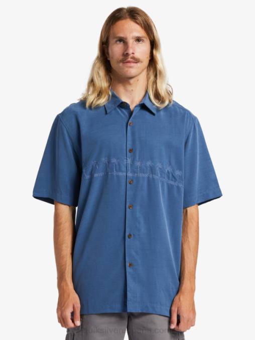 alférez azul camisa antiarrugas premium waterman tahiti palms D6T4D872 hombres Quiksilver