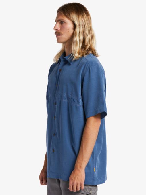 alférez azul camisa antiarrugas premium waterman tahiti palms D6T4D872 hombres Quiksilver