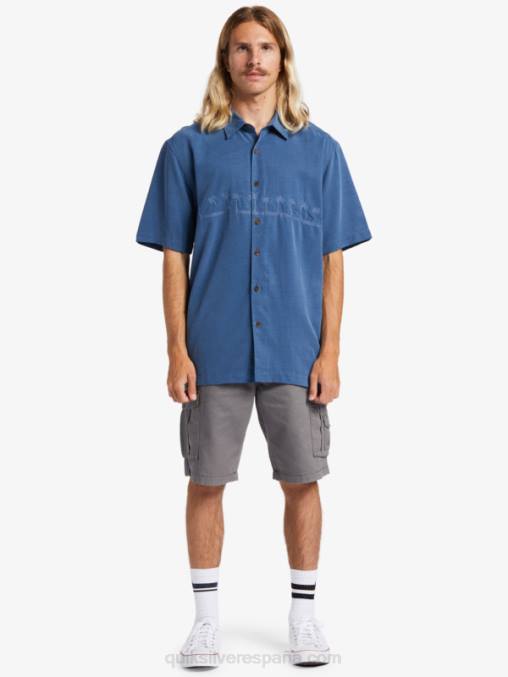 alférez azul camisa antiarrugas premium waterman tahiti palms D6T4D872 hombres Quiksilver