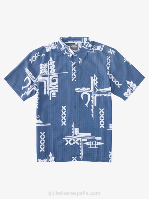alférez azul gran captura camisa de manga corta waterman big catch D6T4D862 hombres Quiksilver