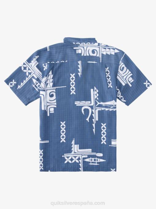 alférez azul gran captura camisa de manga corta waterman big catch D6T4D862 hombres Quiksilver