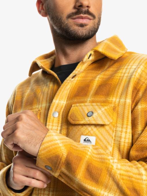 azúcar moreno shadowplaid camisa de franela de manga larga de días de surf D6T4D1555 hombres Quiksilver