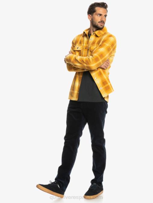azúcar moreno shadowplaid camisa de franela de manga larga de días de surf D6T4D1555 hombres Quiksilver