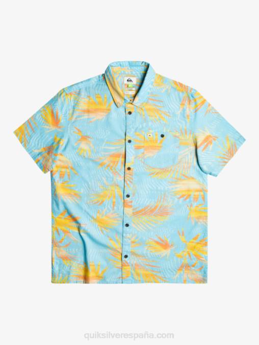 azul cielo desgarrado camisa de manga corta con rotos D6T4D1240 hombres Quiksilver