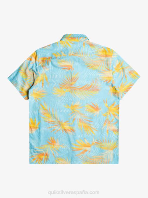 azul cielo desgarrado camisa de manga corta con rotos D6T4D1240 hombres Quiksilver