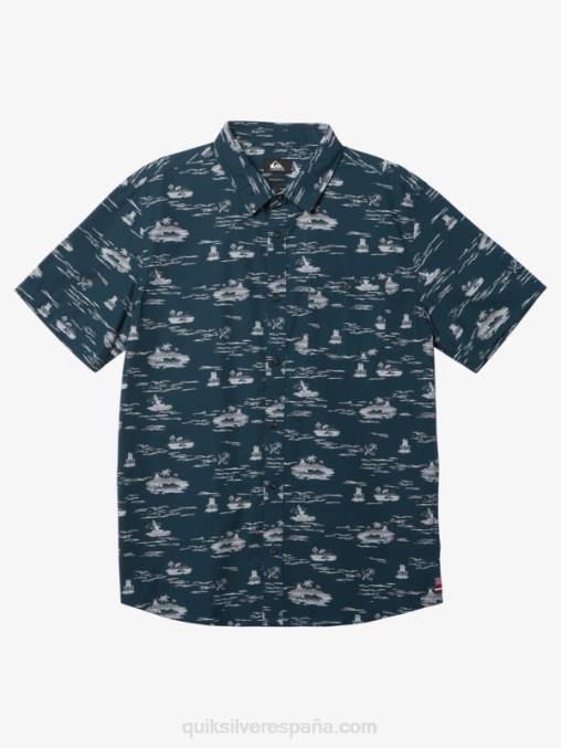 azul marino medianoche hawaii perdido en el mar camisa de manga corta D6T4D1726 hombres Quiksilver