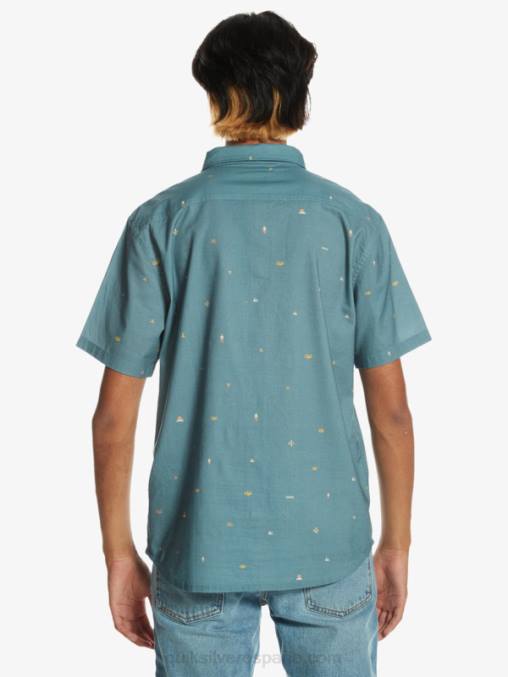 azul provincial espaciado camisa de manga corta espaciada D6T4D1629 hombres Quiksilver