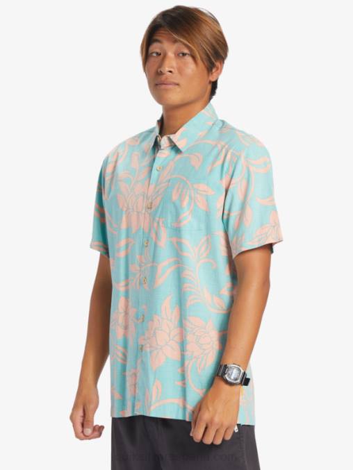 azul turquesa todos los fines de semana w camisa de manga corta waterman cada fin de semana D6T4D288 hombres Quiksilver