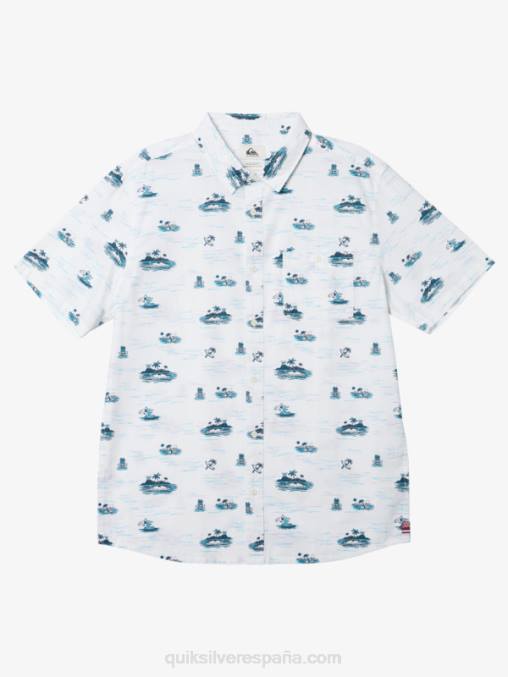 blanco hawaii perdido en el mar camisa de manga corta D6T4D1725 hombres Quiksilver