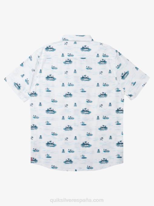 blanco hawaii perdido en el mar camisa de manga corta D6T4D1725 hombres Quiksilver
