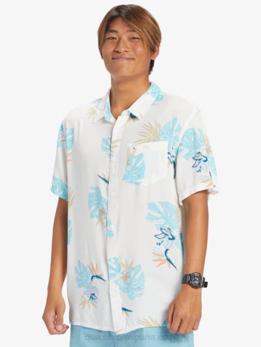 blanco nieve floral ss la camisa floral de manga corta D6T4D650 hombres Quiksilver