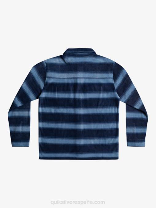 blazer azul marino con rayas de franela camisa de franela de manga larga de días de surf D6T4D1556 hombres Quiksilver