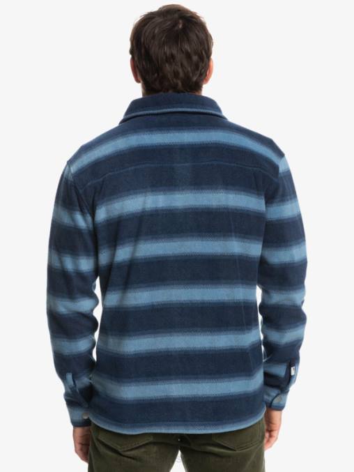 blazer azul marino con rayas de franela camisa de franela de manga larga de días de surf D6T4D1556 hombres Quiksilver