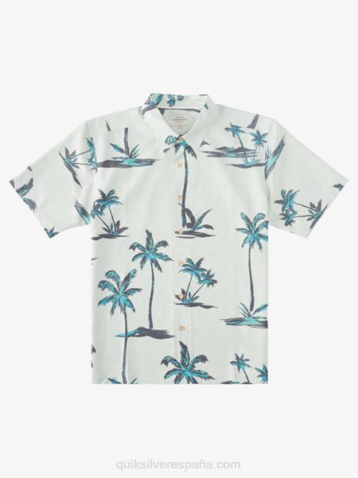 brisa de mar verde sutil Camisa hawaiana de manga corta Waterman Sea Breezer D6T4D1500 hombres Quiksilver