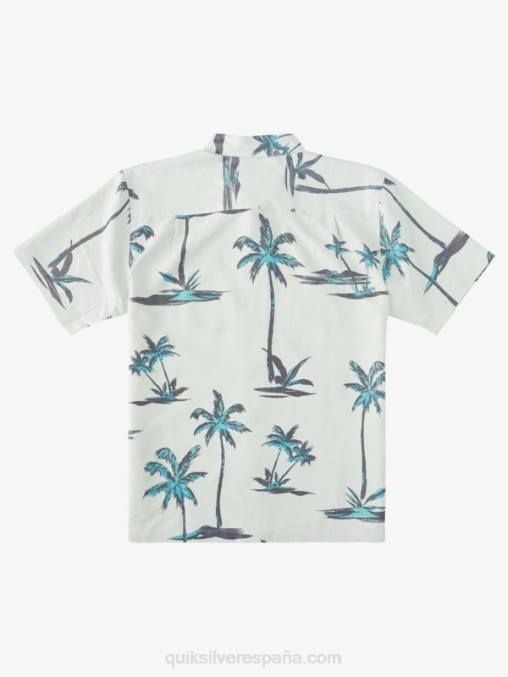 brisa de mar verde sutil Camisa hawaiana de manga corta Waterman Sea Breezer D6T4D1500 hombres Quiksilver