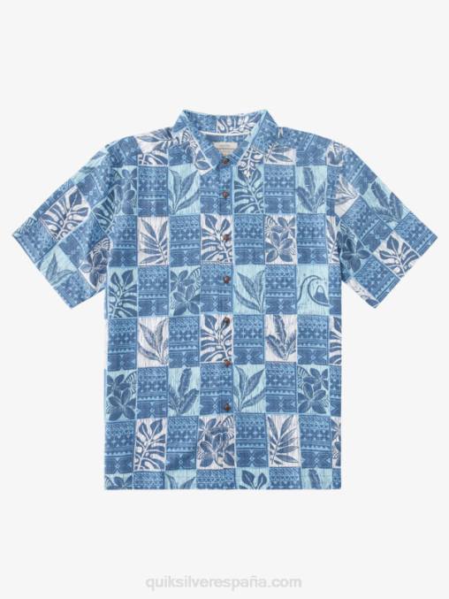 cajas de hojas azul anochecer camisa hawaiana cajas de hojas de waterman D6T4D917 hombres Quiksilver