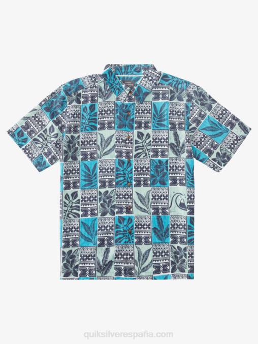 cajas de hojas azul turquesa camisa hawaiana cajas de hojas de waterman D6T4D915 hombres Quiksilver
