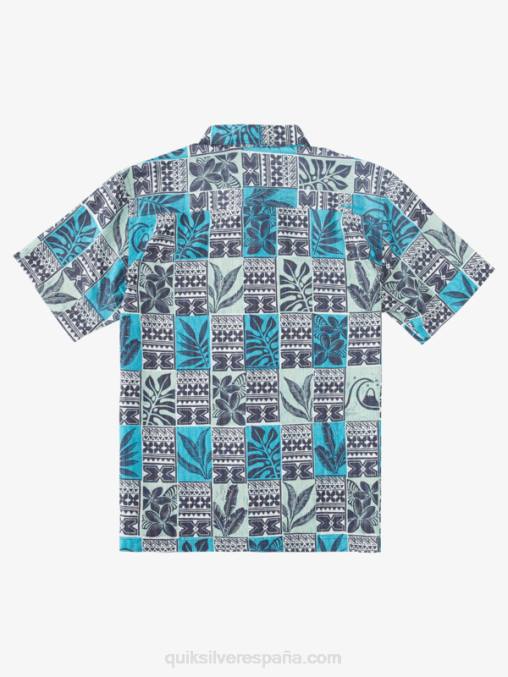 cajas de hojas azul turquesa camisa hawaiana cajas de hojas de waterman D6T4D915 hombres Quiksilver
