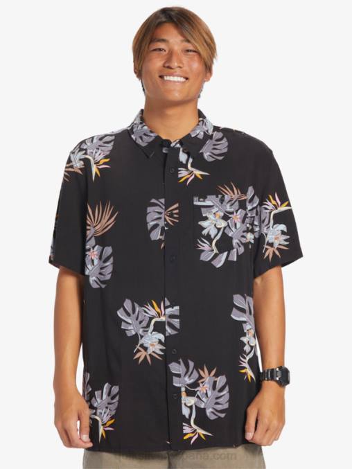 camiseta floral negra la camisa floral de manga corta D6T4D649 hombres Quiksilver