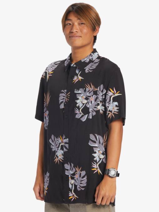 camiseta floral negra la camisa floral de manga corta D6T4D649 hombres Quiksilver