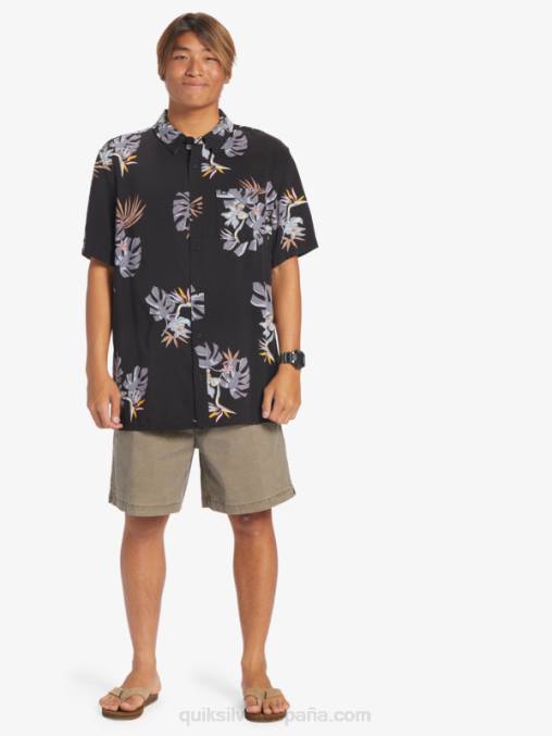 camiseta floral negra la camisa floral de manga corta D6T4D649 hombres Quiksilver