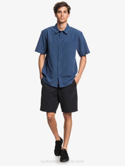 centinella azul marino de medianoche camisa antiarrugas premium waterman centinela D6T4D1304 hombres Quiksilver