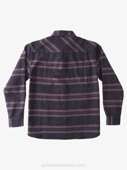 cresta horizontal negra camisa de manga larga de franela con cresta horizontal waterman D6T4D1121 hombres Quiksilver