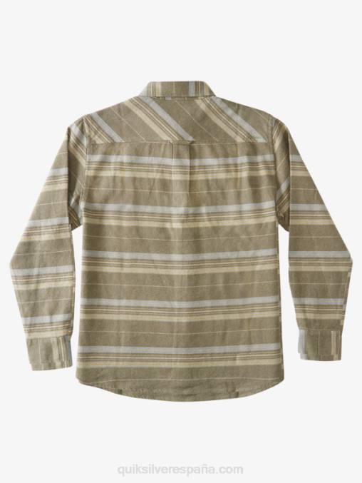 cresta horizontal oliva polvorienta camisa de manga larga de franela con cresta horizontal waterman D6T4D1122 hombres Quiksilver
