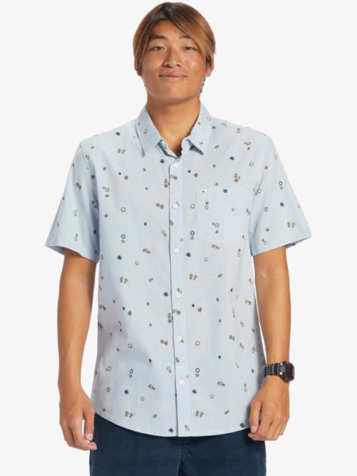 delirio pacífico azul celeste s camisa de manga corta rave pacífica D6T4D591 hombres Quiksilver