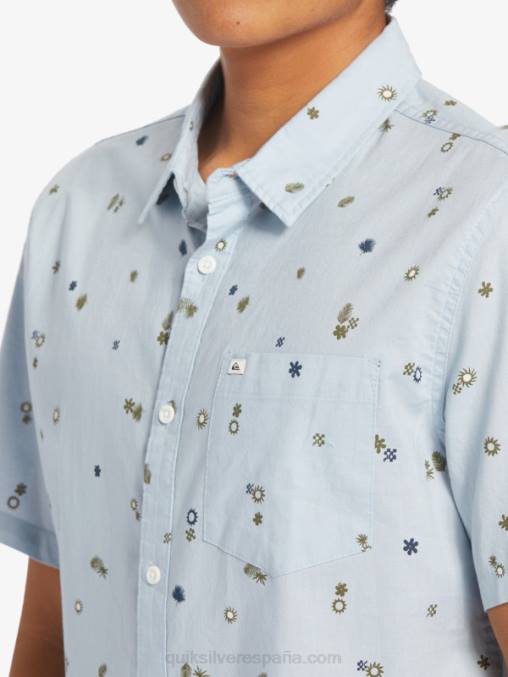 delirio pacífico azul celeste s camisa de manga corta rave pacífica D6T4D591 hombres Quiksilver