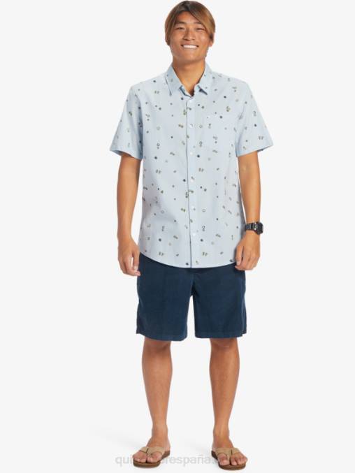 delirio pacífico azul celeste s camisa de manga corta rave pacífica D6T4D591 hombres Quiksilver