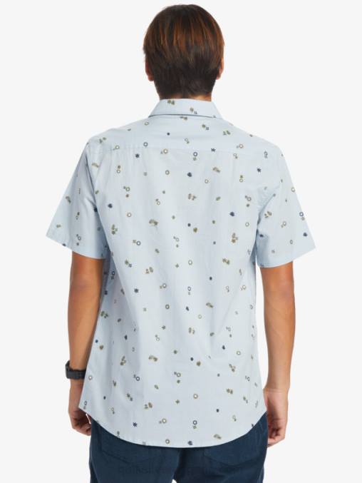 delirio pacífico azul celeste s camisa de manga corta rave pacífica D6T4D591 hombres Quiksilver